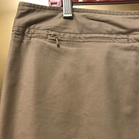 Venezia Straight Denim Midi Skirt Plus Sz18 Beige Slit Back Pockets Used - Picture 9 of 16